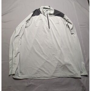 Northface Mens Flashdry Long Sleeve Henley Light Gray Shirt Running Size XL